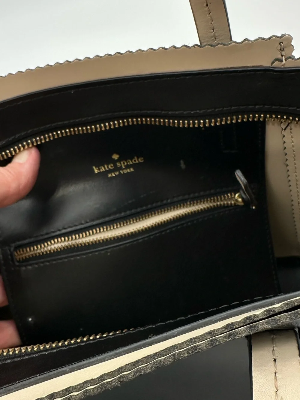 kate spade Black Scalloped-Edge Tote Bag Purse